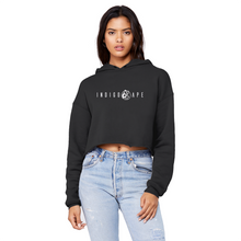 Load image into Gallery viewer, Indigo Ape Cropped Raw Edge Woman&#39;s Hoodie
