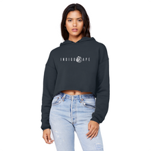 Load image into Gallery viewer, Indigo Ape Cropped Raw Edge Woman&#39;s Hoodie
