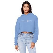 Load image into Gallery viewer, Indigo Ape Cropped Raw Edge Woman&#39;s Hoodie
