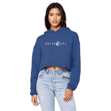 Load image into Gallery viewer, Indigo Ape Cropped Raw Edge Woman&#39;s Hoodie
